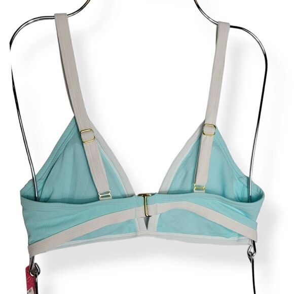 Xhilaration Blue Triangle Bikini Top M Juniors 4-6 - Picture 2 of 3